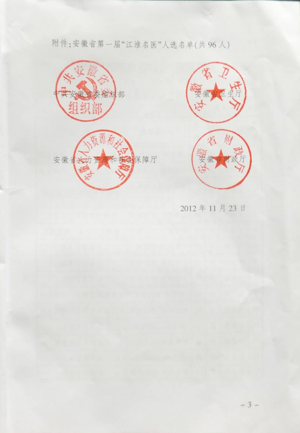 阜阳市第二人民医院 阜阳市二院冉献贵被评为安徽省第一届"江淮名医"